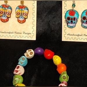 2 Sets of Sugar Skull Earrings & Bracelet💀